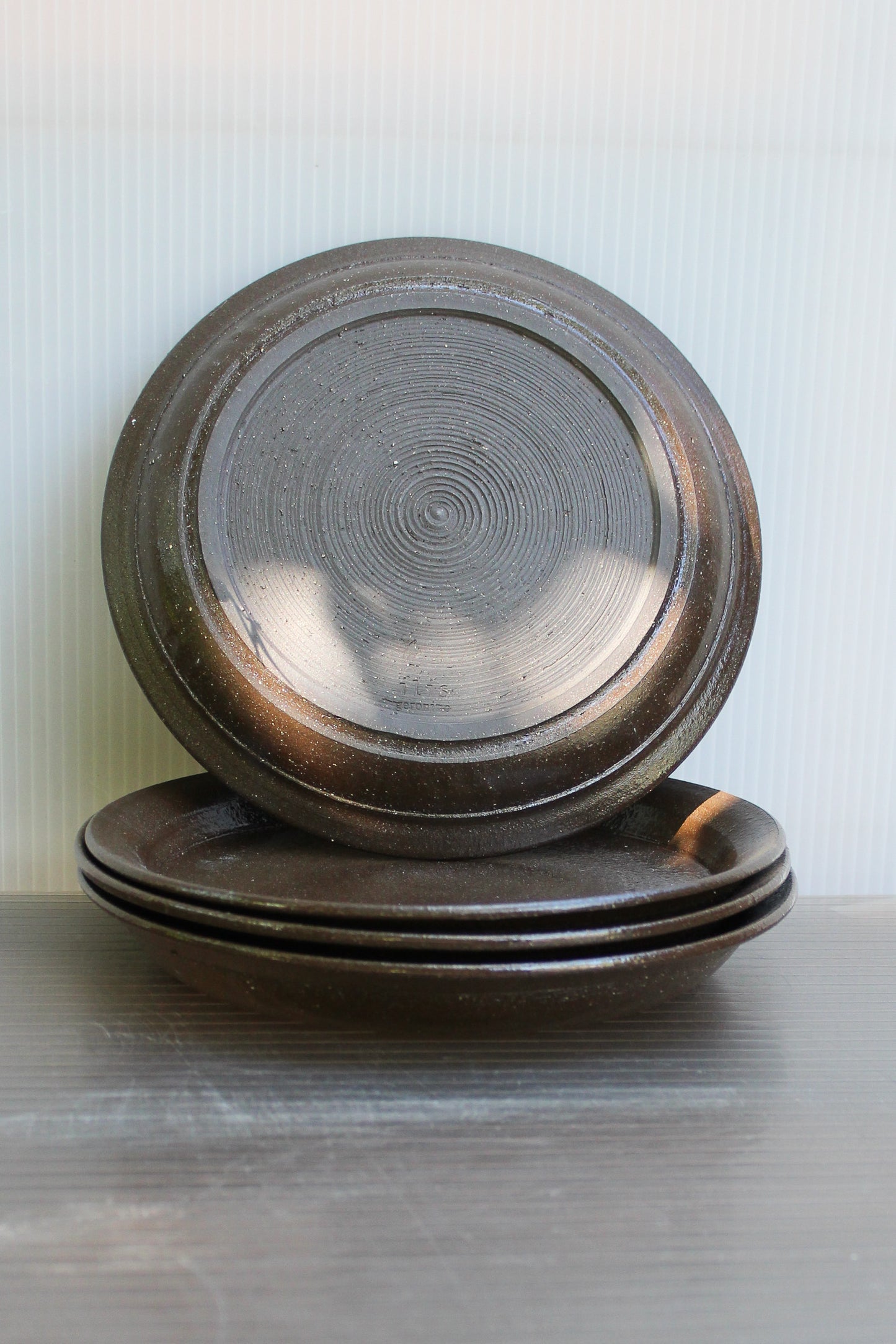 Glazed Stoneware Plates - Charcoal (set of 4)