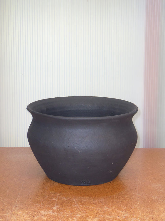Black Glazed Stoneware Planter no. 015