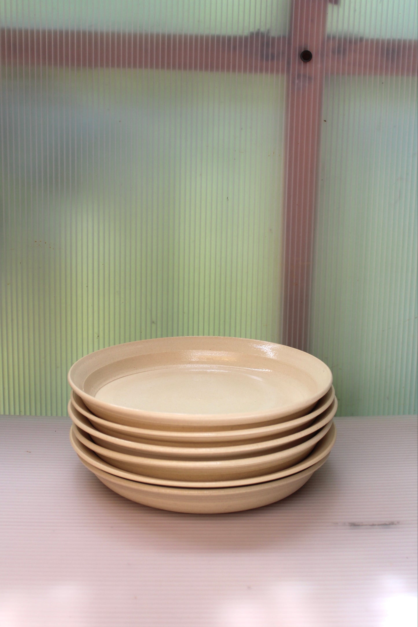 Glazed Stoneware Plates - Stone (Set of 6)