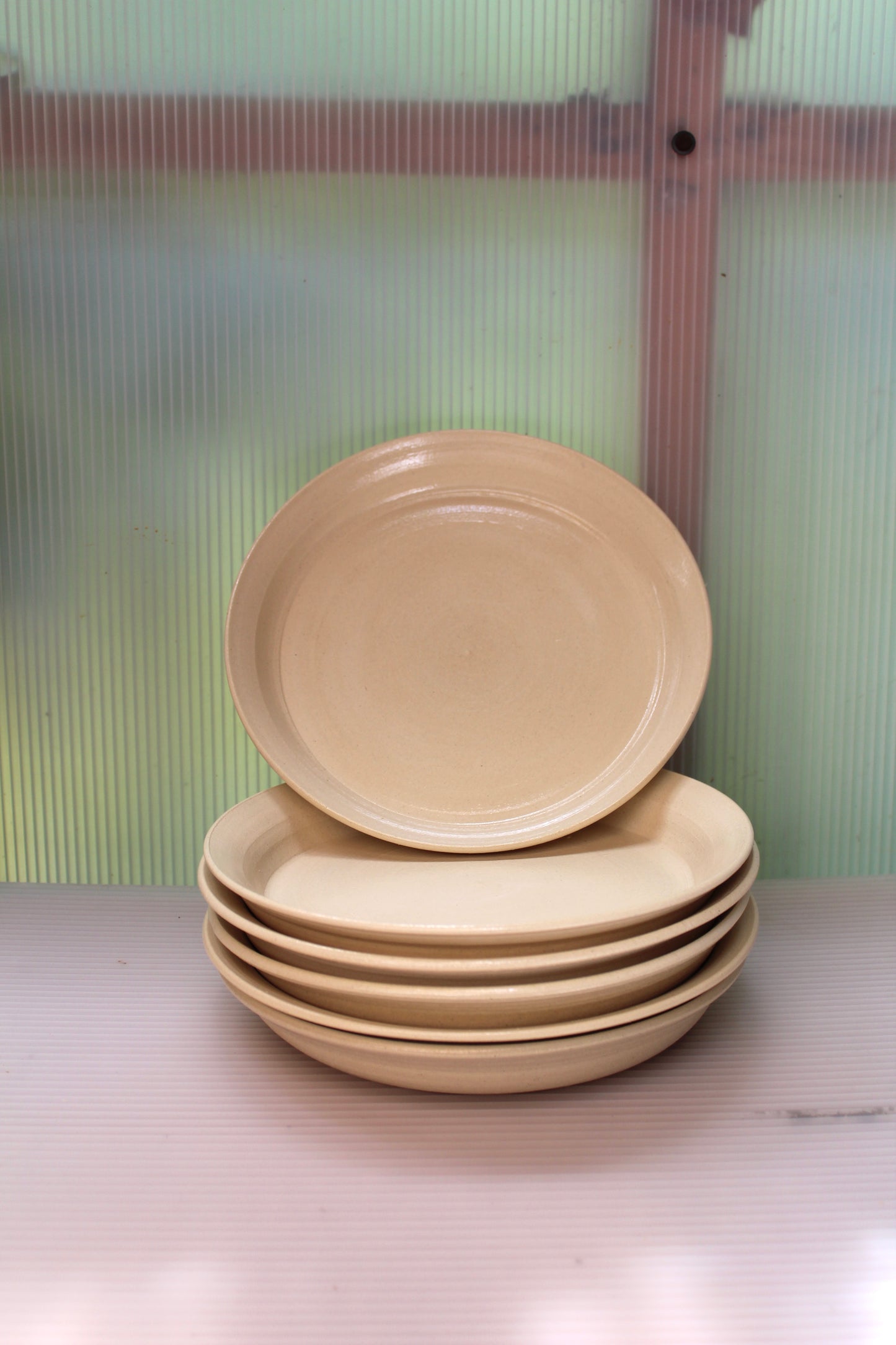 Glazed Stoneware Plates - Stone (Set of 6)