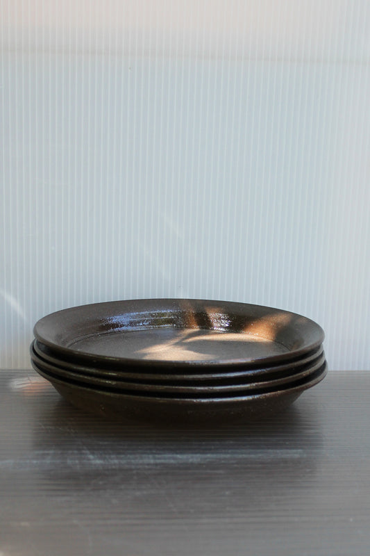Glazed Stoneware Plates - Charcoal (set of 4)