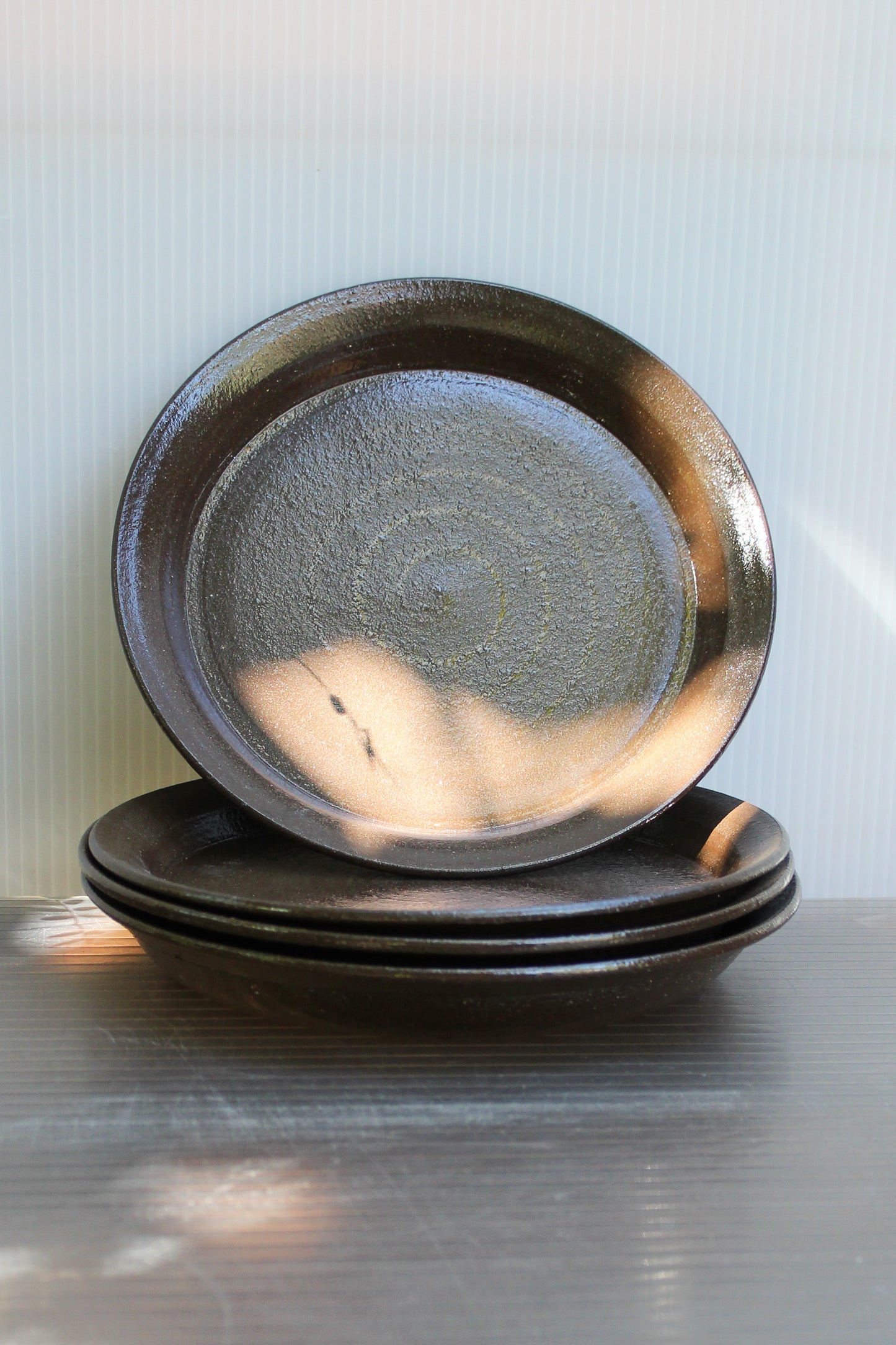 Glazed Stoneware Plates - Charcoal (set of 4)